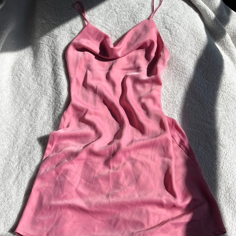 UO Pink Mallory Cowl Slip Dress